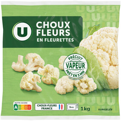 Choux-fleurs fleurettes précuits vapeur 1kg