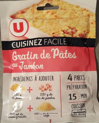 Gratin de pâtes au jambon cuisinez facile front packaging