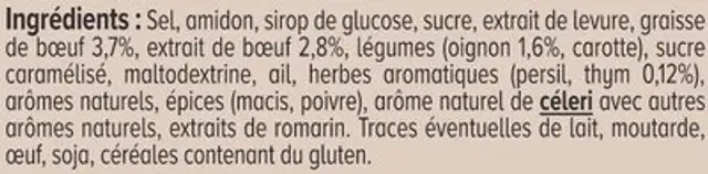 Bouillon de pot-au-feu dégraissé 10 cubes - 100g nutrition facts table