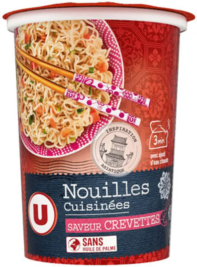 Nouilles cuisinées cup aux fruits de mer front packaging