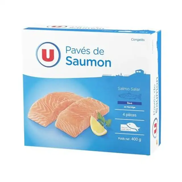 Pavés de saumon (salmo salar) front packaging