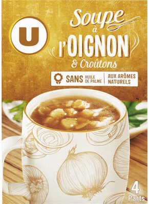 Soupe instantanée à l'oignon et croûtons aromatisée