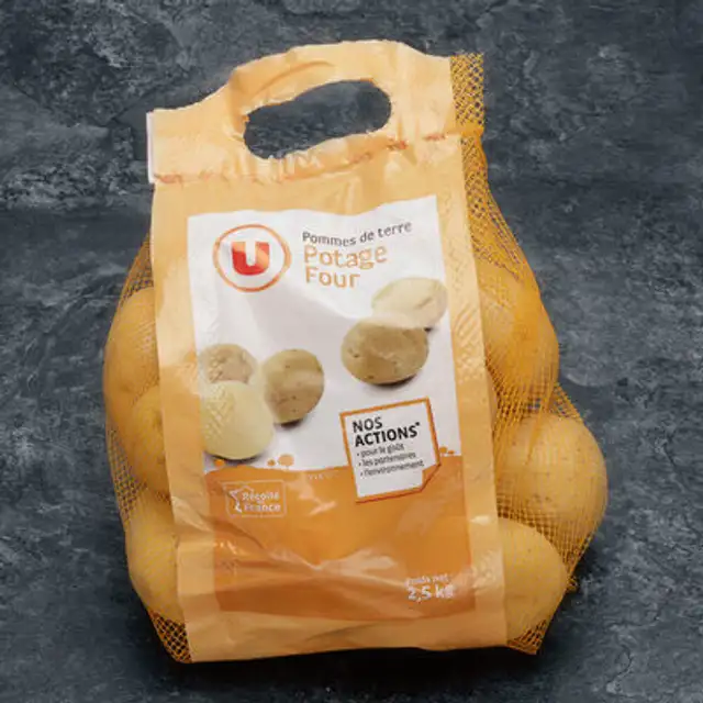 Pomme de terre, Malou, de consommation, calibre 55/75mm catégorie1 front packaging