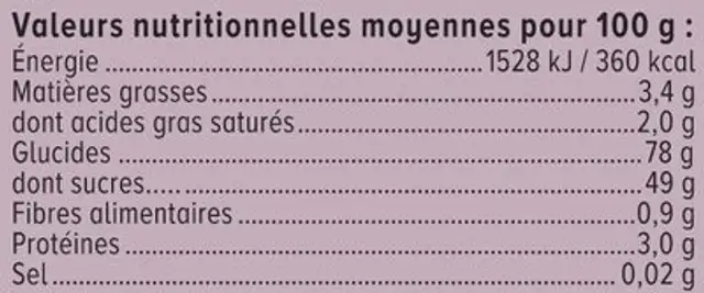 Bonbons fils lisses gélifiés 200g ingredients label