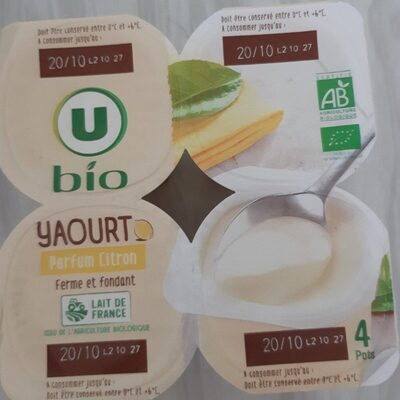 Yaourt parfum citron 4 unités, 125g