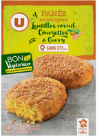 Panés céréales lentilles corail courgette curry