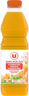 Pur jus clémentine orange raisin bouteille de 1l