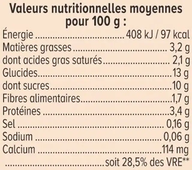 Crème dessert Bébé chocolat, dès 8 mois - 4x100g ingredients label