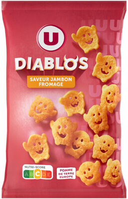 Biscuit apéritif Snacks diablos goût jambon fromage, 75g