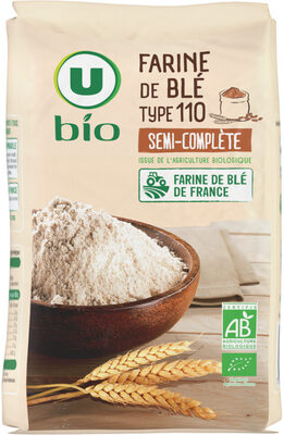 Farine Type 110 semi complète sur meule de pierre 1kg front packaging