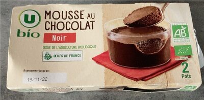 Mousse au chocolat noir 2x70g front packaging