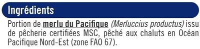 Tranches de filet de merlu du Pacifique surgelés 10x100g nutrition facts table
