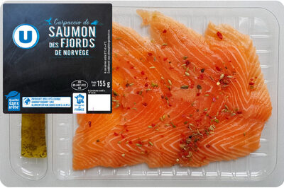 Carpaccio de saumon Norvège, transformé en France, barquette 155g