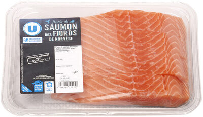 Pavé de saumon avec peau, Salmo Salar