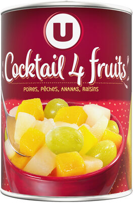 Cocktail 4 fruits au sirop léger front packaging