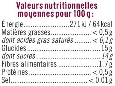 Cocktail 4 fruits au sirop léger ingredients label