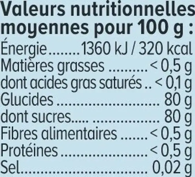 Miel des pays de la Loire 250g ingredients label