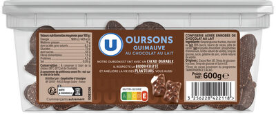 Guimauves chocolat lait tubo 600g