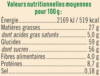 Pâte à tartiner aux noisettes pot 700g ingredients label