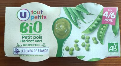 Haricots verts et petits pois, dès 4 mois - 2x120g - Petits pots bébé