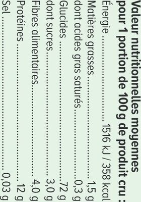 Pâtes Torsade 3 couleurs ingredients label
