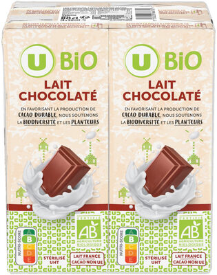Lait UHT chocolaté - 4 briques de 20cl front packaging