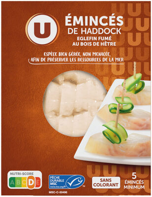 Emincés de haddock églefin fumé au bois de hêtre, 100g