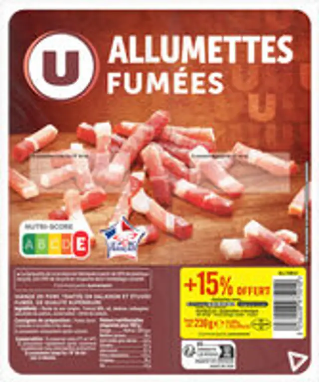 Allumettes de porc fumés VPF, 2x100g+15% offert