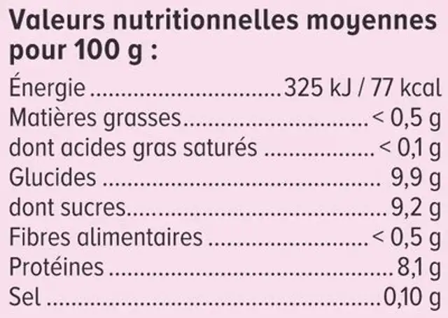SKYR Myrtille - 450g ingredients label