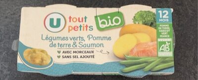 Plat bébé du midi Légumes verts, Pomme de terre & Saumon, dès 12 mois- 2x200g - Repas bébé