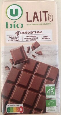 Chocolat lait bio front packaging