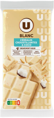 Chocolat blanc céréales croustillantes noix de coco - tablettes 2x100g front packaging