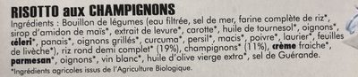Risotto aux champignons ingredients label