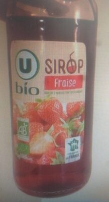 Sirop de fraise U bio front packaging
