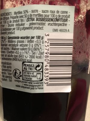 Confiture Extra de Myrtilles front packaging