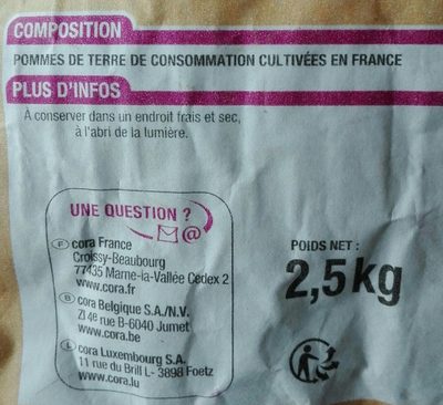 Princesse Amandine - pommes de terre ingredients label