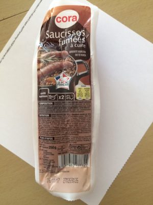 Saucisses fumees a cuire front packaging