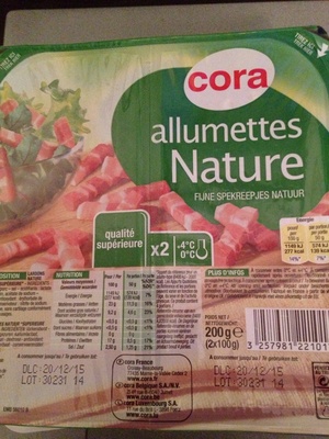Allumette lardon nature