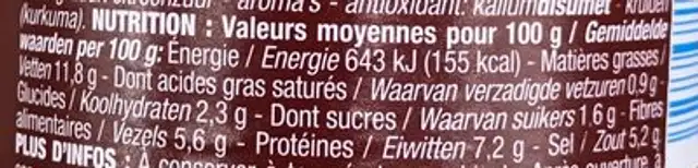 Moutarde à l'ancienne aux graines de moutarde nutrition facts table