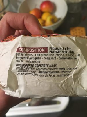 Petit saint paulin ingredients label