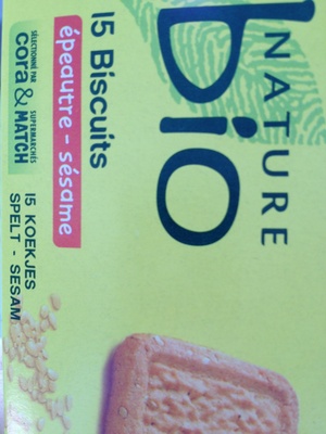 Biscuit épeautre sésame front packaging
