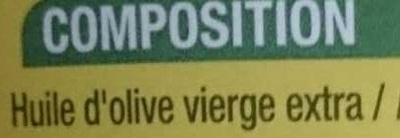 Huile d'olive vierge extra ingredients label