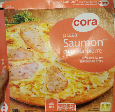 Pizza cuite sur pierre saumon