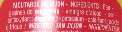 Moutarde de Dijon ingredients label