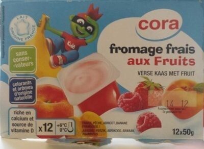 Fromage frais aux fruits front packaging