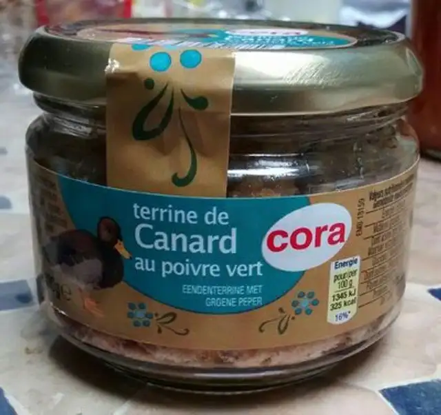 Terrine de canard au poivre vert front packaging