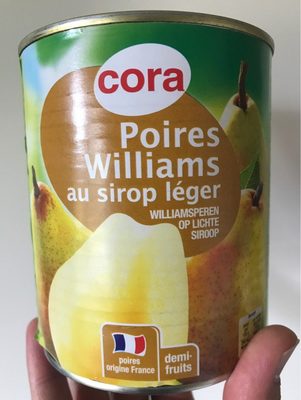 Poires Williams au sirop léger front packaging