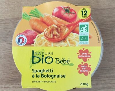 Spaghetti à la bolognaise nature bio bébé
