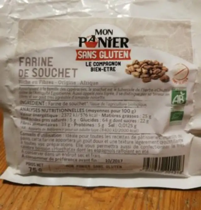 Farine de Souchet ingredients label