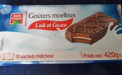 Goûters moelleux Lait et cacao front packaging